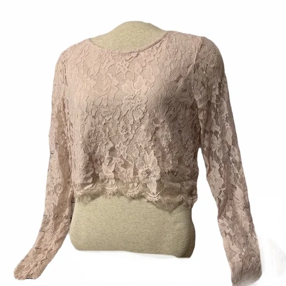 HP {PinkBlush} Lace Maternity Crop Top S Post Maternity Bump - Picture 9 of 14